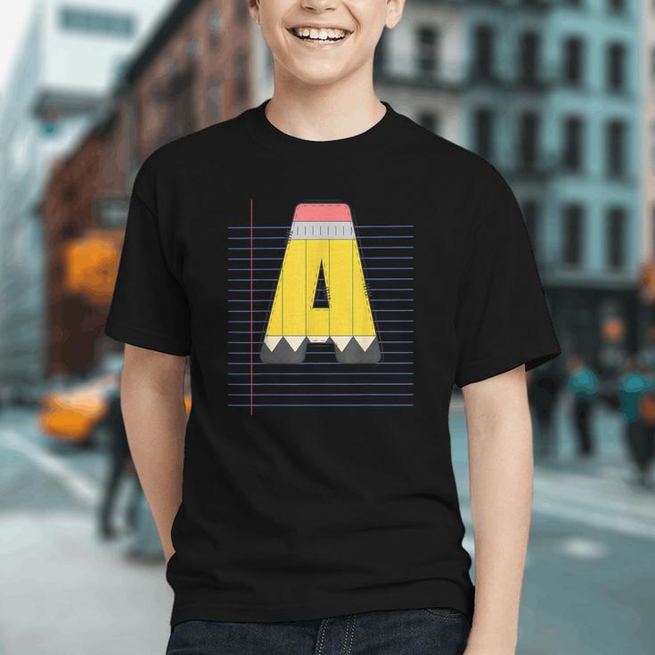 Letter A Pencil Sketch Back to School Youth T-Shirt Letter A Pencil Sketch Back to School Youth T-Shirt