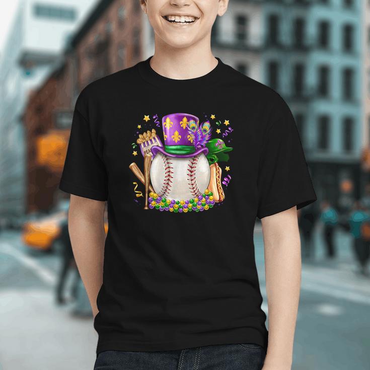 Mardi Gras Baseball Jester Hat Fleur De Lis Boys Girls Kids Graphic Youth
