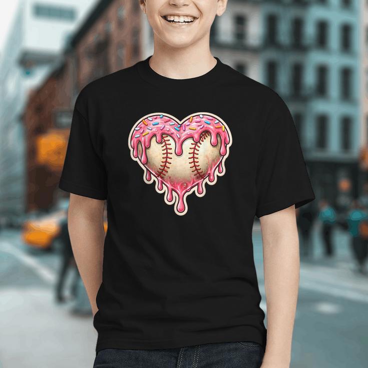 Melting Baseball Drip Heart Softball Player Lover Ice Cream Graphic Youth Melting Baseball Drip Heart Softball Player Lover Ice Cream Graphic Youth
