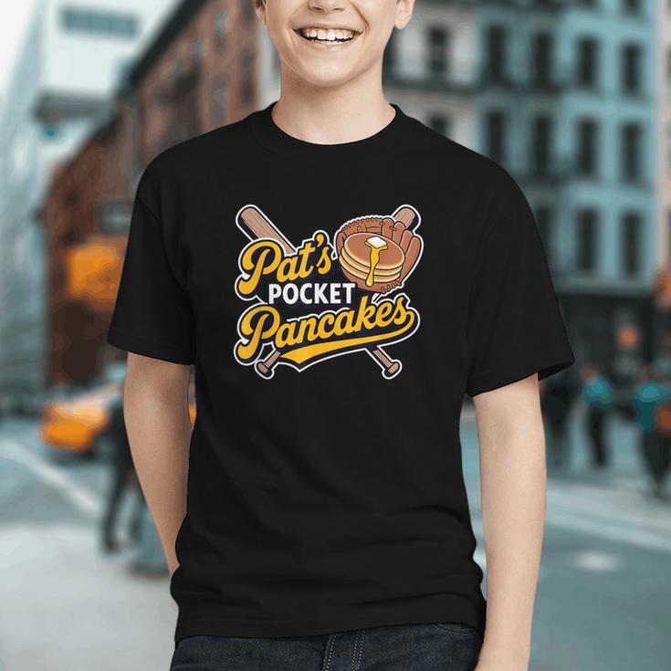 Pat's Pocket Pancakes Baseball Glove Stack Syrup Graphic Youth Pat's Pocket Pancakes Baseball Glove Stack Syrup Graphic Youth