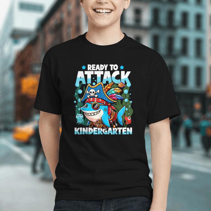 Pirate Shark Ready to Attack Kindergarten Back to School Youth T-Shirt Pirate Shark Ready to Attack Kindergarten Back to School Youth T-Shirt