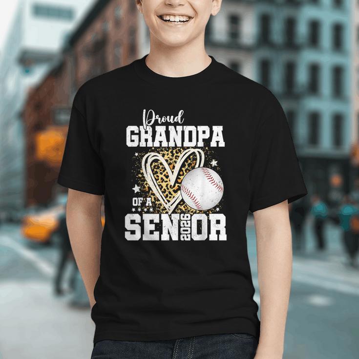 Proud Grandpa Of A 2026 Senior Baseball Graduation Leopard Graphic Youth