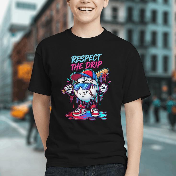 Respect The Drip Baseball Bat Sunglasses Mascot Graphic Youth Respect The Drip Baseball Bat Sunglasses Mascot Graphic Youth