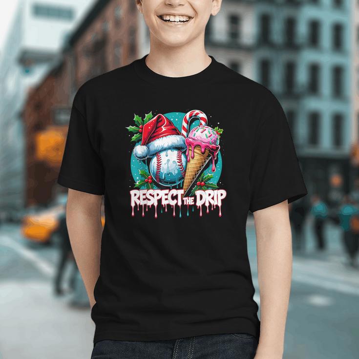 Respect The Drip Baseball Christmas Holiday Graphic Youth