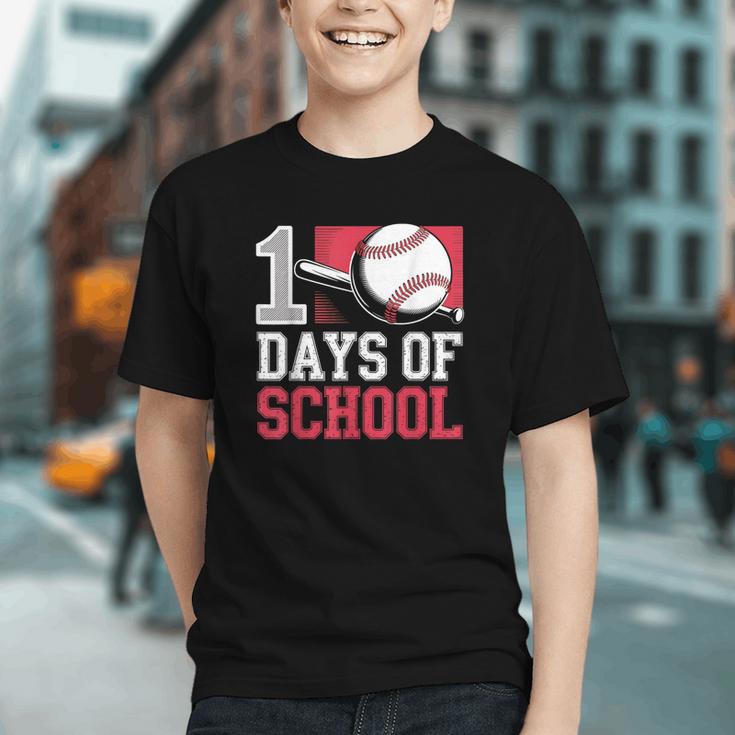 Retro 100 Days Of School Baseball Teacher Student 100 Days Graphic Youth