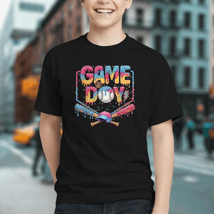 Retro Game Day Baseball Ice Cream Drip For Men Boy Kids Graphic Youth
