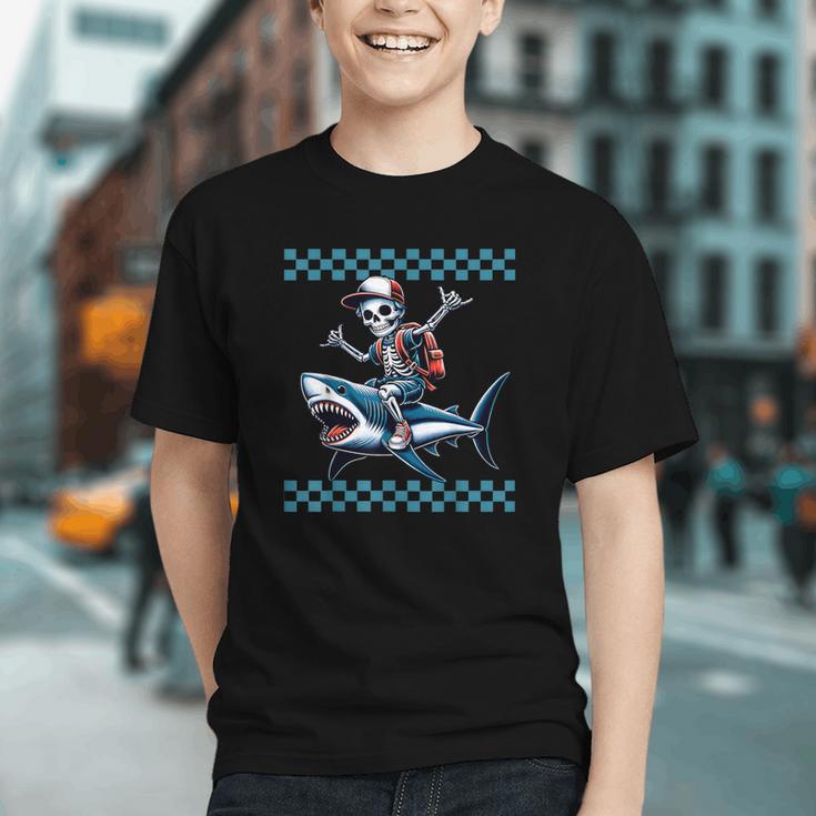 Ride a Shark Back to School! Skeleton Youth T-Shirt Ride a Shark Back to School! Skeleton Youth T-Shirt