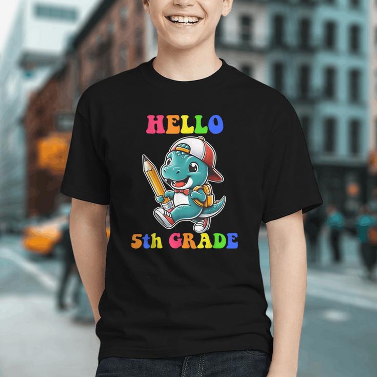 Roaring Into 5th Grade! Dinosaur Back to School Youth T-shirt Roaring Into 5th Grade! Dinosaur Back to School Youth T-shirt