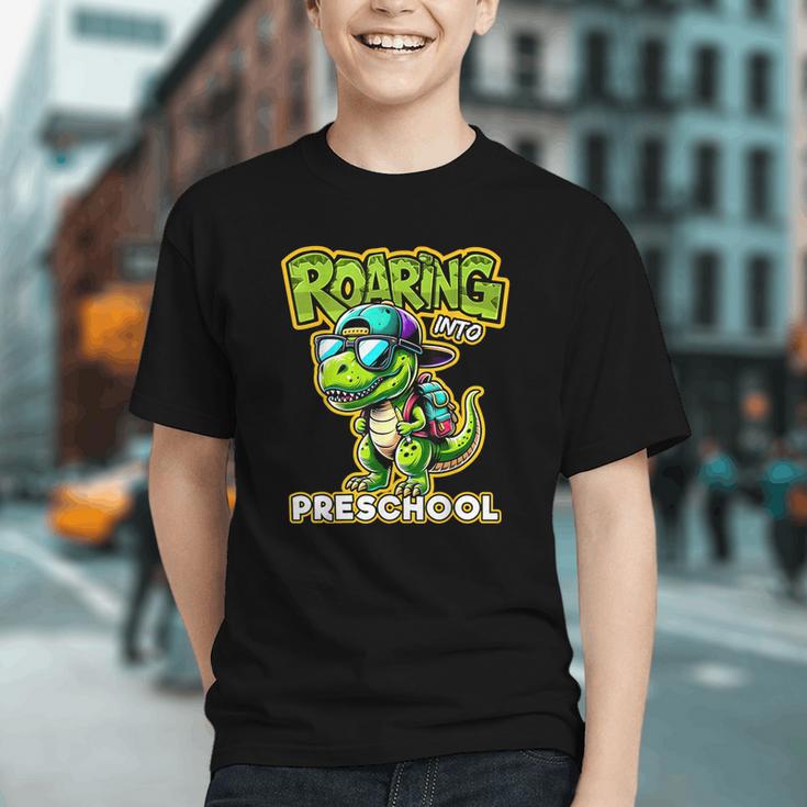 Roaring Into Preschool! Dinosaur Back to School Youth T-shirt Roaring Into Preschool! Dinosaur Back to School Youth T-shirt