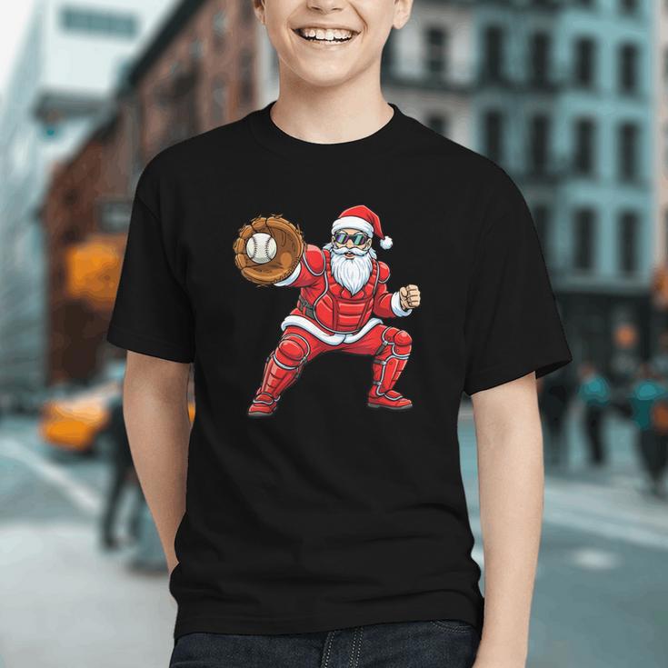 Santa Playing Baseball Baseball Lover Baseballer Xmas Graphic Youth Santa Playing Baseball Baseball Lover Baseballer Xmas Graphic Youth