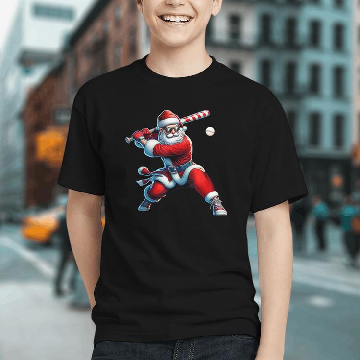 Santa Playing Baseball Men Boys Christmas Baseball Player Graphic Youth Santa Playing Baseball Men Boys Christmas Baseball Player Graphic Youth
