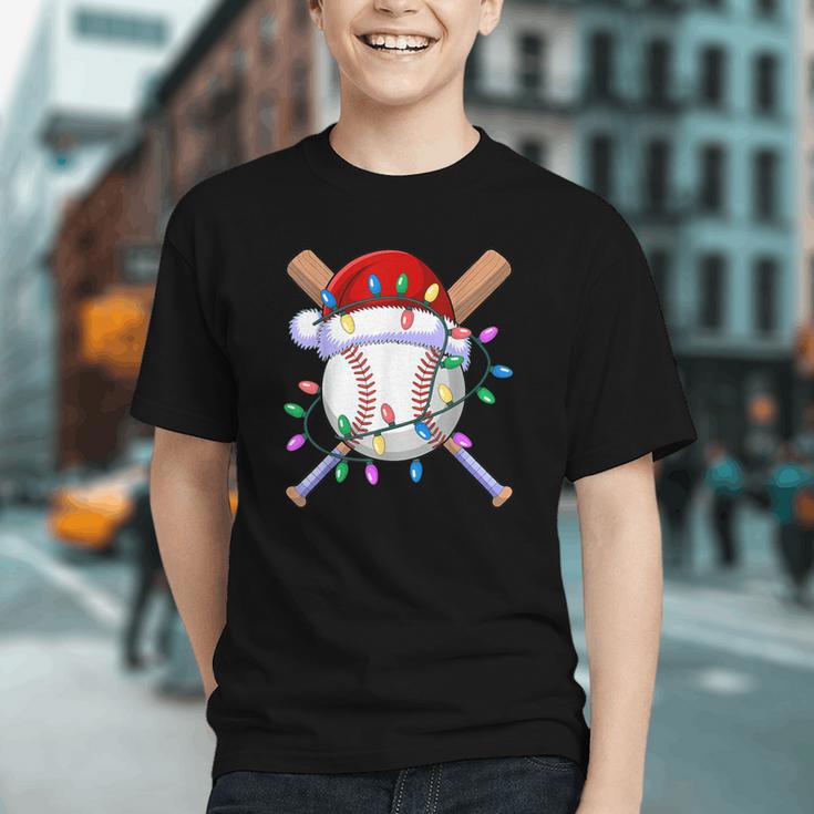 Santa Sports Christmas Baseball Player Graphic Youth