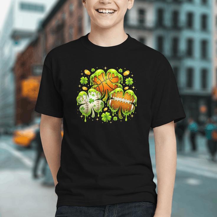 Shamrock Basketball Baseball Drip St Patrick's Day Boys Men Graphic Youth