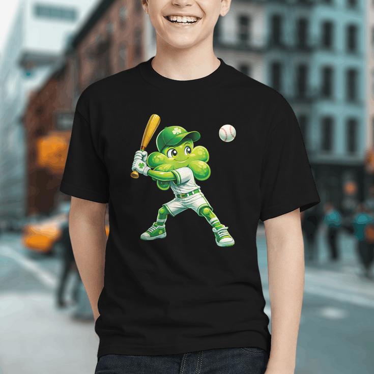 Shamrock Playing Baseball St Patricks Day Men Boys Kid Graphic Youth