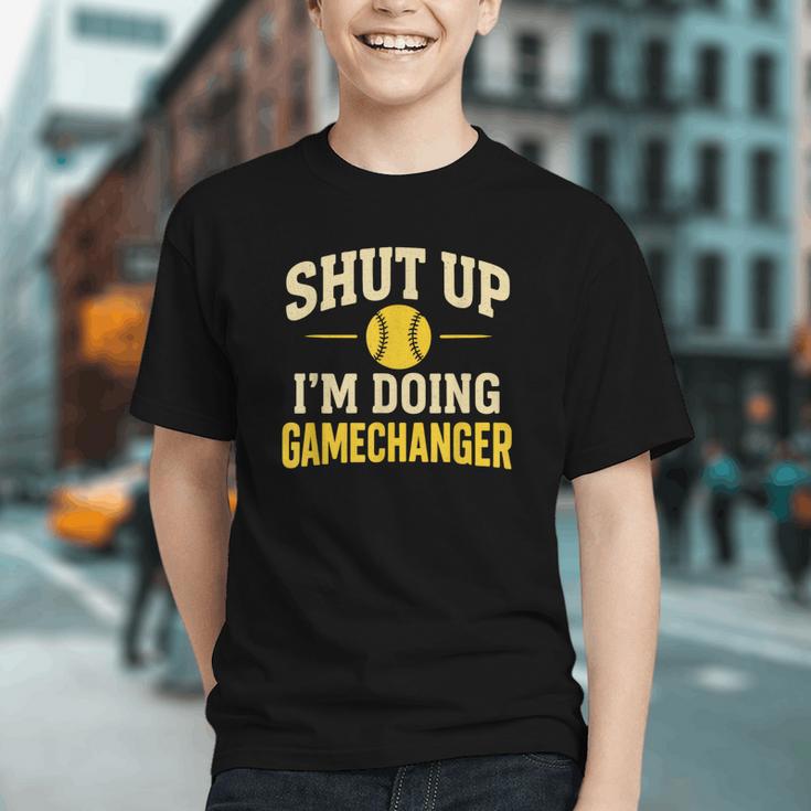 Shut Up I'm Doing Gamechanger Baseball Softball Cheer Graphic Youth