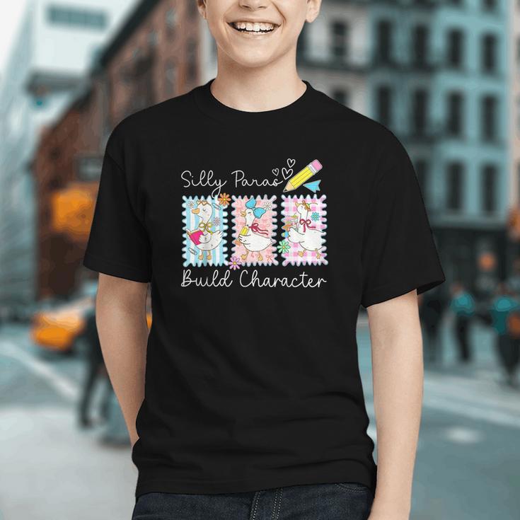 Silly Paras Build Character Back to School Youth T-Shirt Silly Paras Build Character Back to School Youth T-Shirt