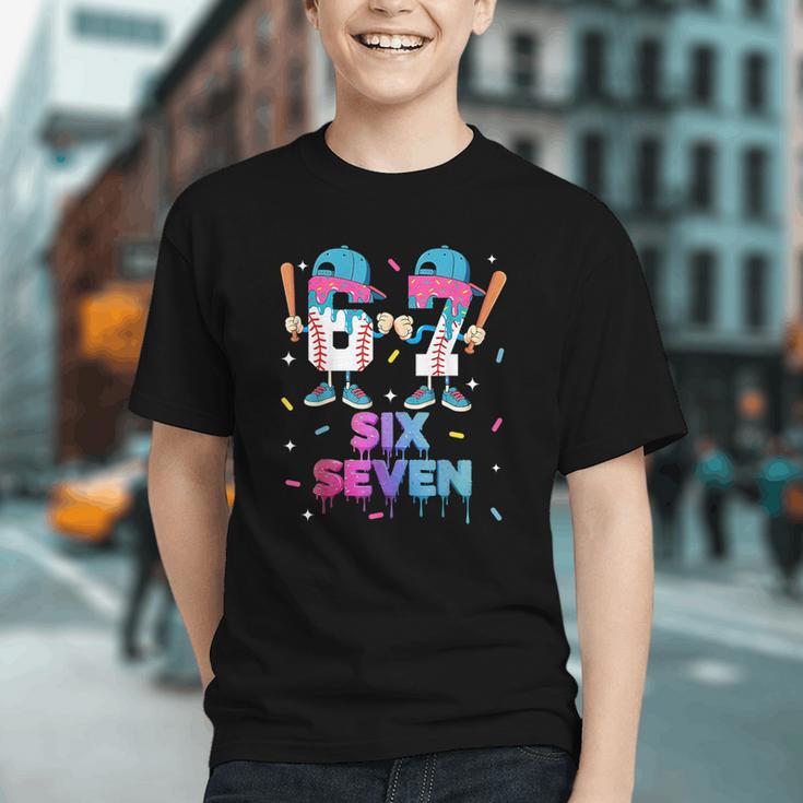 Six Seven Baseball Ice Cream Drip 6 7 Meme Gen Alpha Slang Graphic Youth