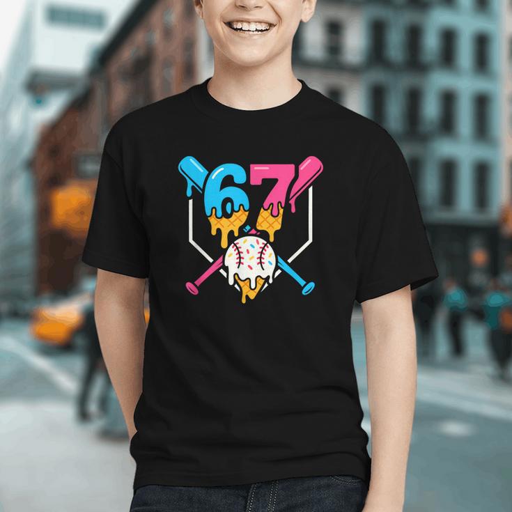 Six Seven Baseball Ice Cream Drip Cool 67 Gen Alpha Slang Graphic Youth Six Seven Baseball Ice Cream Drip Cool 67 Gen Alpha Slang Graphic Youth