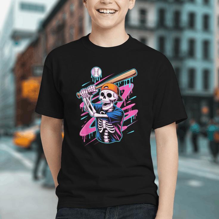 Skeleton Baseball Drip Boy Youth Dripping Baseball Halloween Graphic Youth Skeleton Baseball Drip Boy Youth Dripping Baseball Halloween Graphic Youth