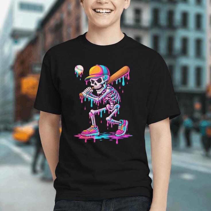 Skelton Playing Baseball Halloween Baseball Drip Boys Kids Graphic Youth Skelton Playing Baseball Halloween Baseball Drip Boys Kids Graphic Youth