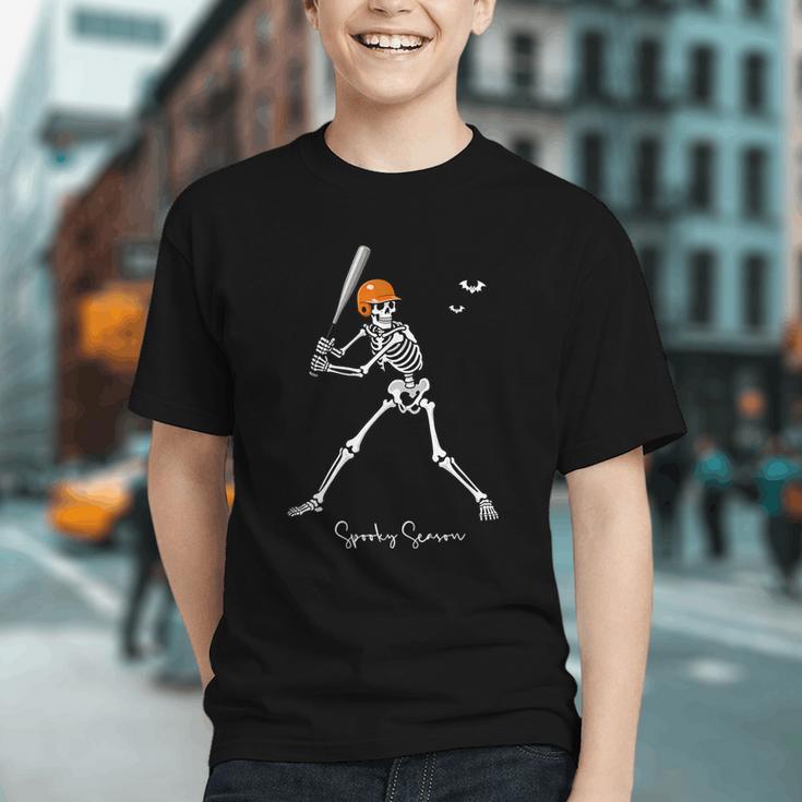 Spooky Season Skeleton Baseball Player Halloween Batter Graphic Youth Spooky Season Skeleton Baseball Player Halloween Batter Graphic Youth