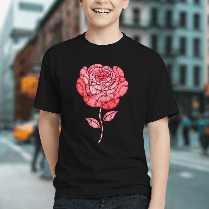 Sporty Rose Graphic With Baseball And Rugby Ball Petals Graphic Youth Sporty Rose Graphic With Baseball And Rugby Ball Petals Graphic Youth
