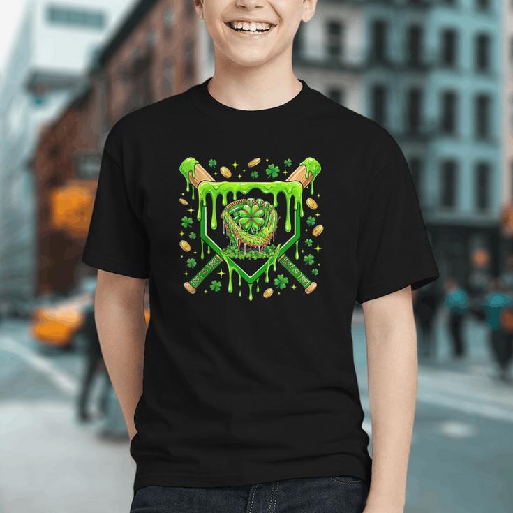 St Patricks Day Baseball Ice Cream Shamrock Baseball Player Graphic Youth St Patricks Day Baseball Ice Cream Shamrock Baseball Player Graphic Youth