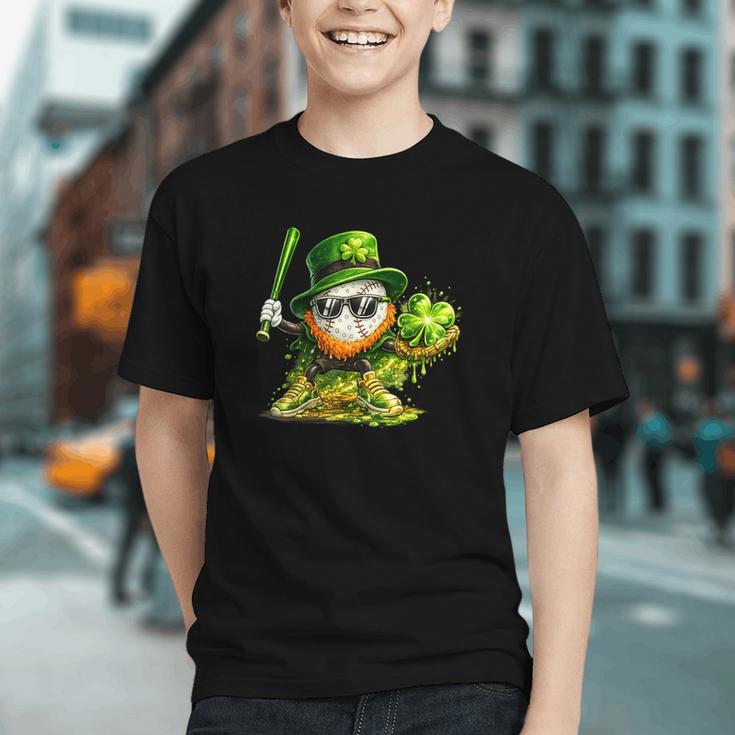 St Patrick’s Day Baseball Shamrock Player Graphic Youth