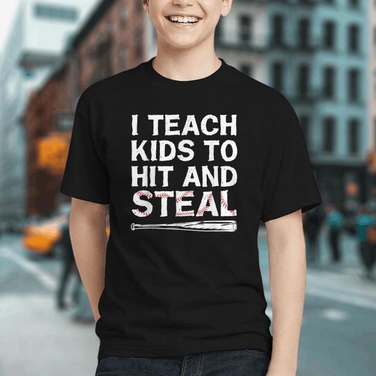 I Teach Kids To Hit And Steal Baseball Coach Sport Lover Men Graphic Youth I Teach Kids To Hit And Steal Baseball Coach Sport Lover Men Graphic Youth