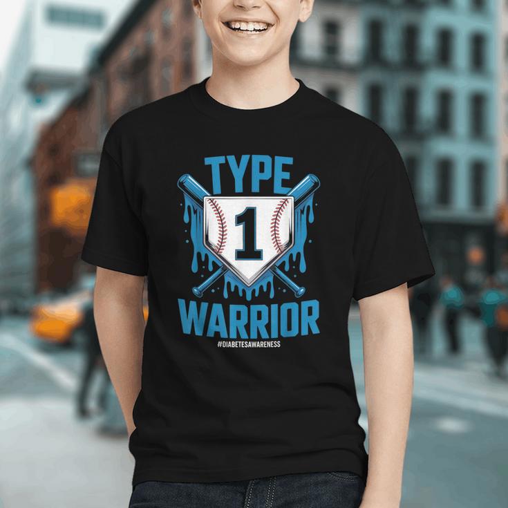 Type 1 Warrior Diabetes Awareness Baseball Enthusiasts Graphic Youth