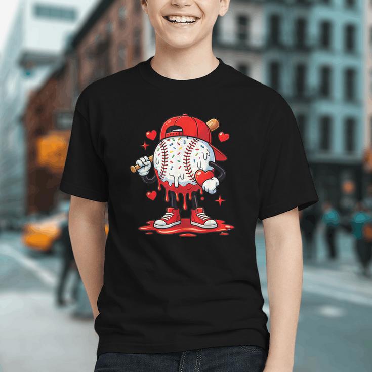 Valentine Baseball Drip Ice Cream Youth Boys Couples Graphic Youth
