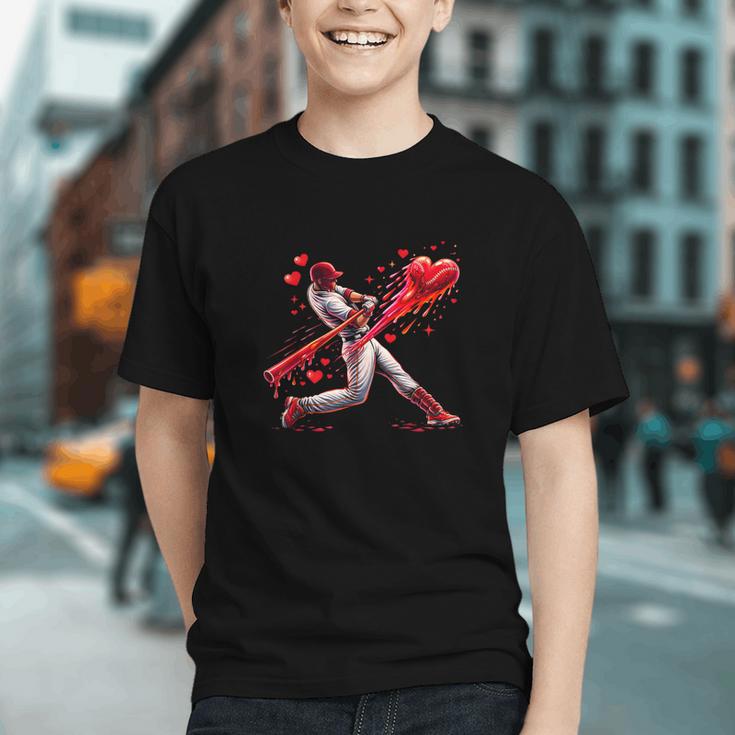Valentine Baseball Player Drip Graphic Youth Valentine Baseball Player Drip Graphic Youth
