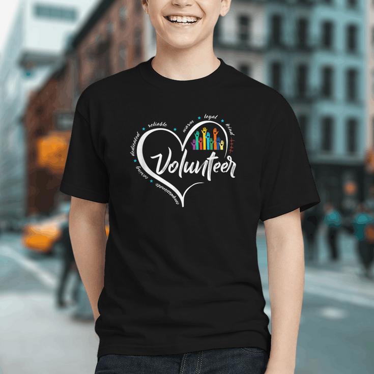Vintage Art Heart: Kind Volunteer Back to School Youth T-Shirt