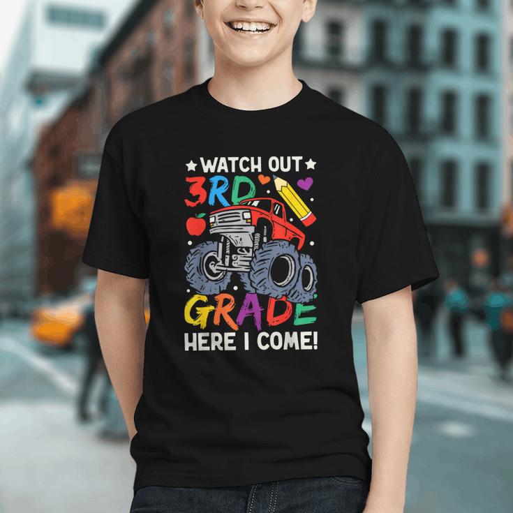Watch Out 3rd Grade Here I Come Monster Truck Back To School Graphic Youth