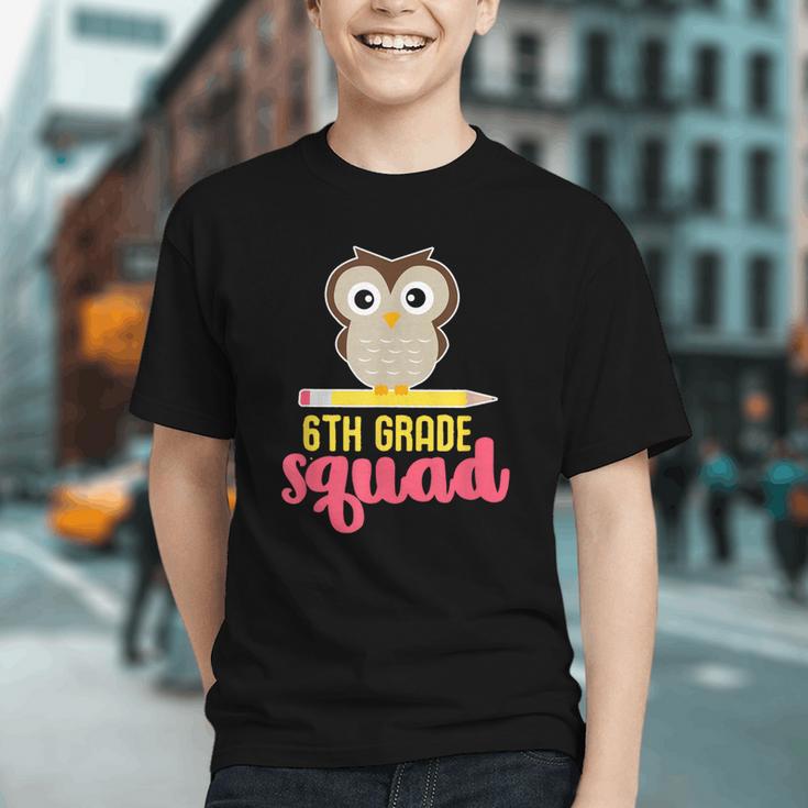Wise Owls of the 6th Grade Squad Back to School Youth T-shirt