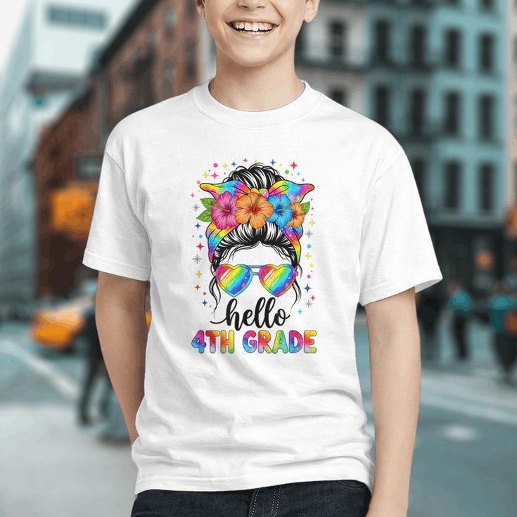 4th Grade Vibes Messy Bun Back to School Youth T-Shirt 4th Grade Vibes Messy Bun Back to School Youth T-Shirt