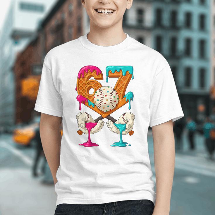 67 Ice Cream Drip Baseball Number 67 Player 67th Birthday Premium Tri-Blend Graphic Youth 67 Ice Cream Drip Baseball Number 67 Player 67th Birthday Premium Tri-Blend Graphic Youth