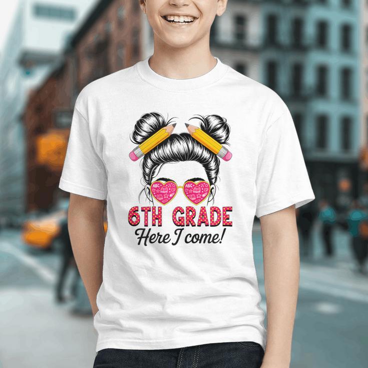 6th Grade Vibes Messy Bun Back to School Youth T-Shirt 6th Grade Vibes Messy Bun Back to School Youth T-Shirt