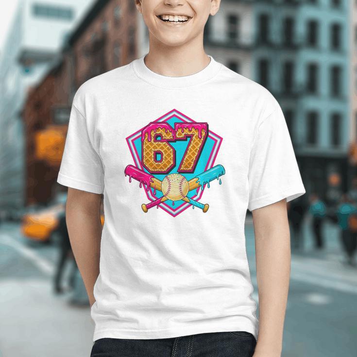 Baseball Drip Jersey Number 67 For Players & 67th Birthday Premium Tri-Blend Graphic Youth Baseball Drip Jersey Number 67 For Players & 67th Birthday Premium Tri-Blend Graphic Youth