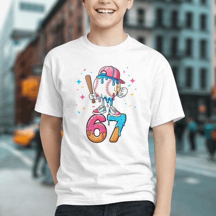Baseball Drip Number 67 Six Seven Meme Ice Cream Dripping Graphic Youth Baseball Drip Number 67 Six Seven Meme Ice Cream Dripping Graphic Youth