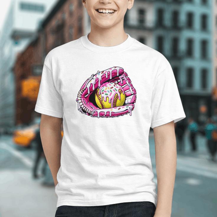 Baseball Glove Drip Shirt Ice Cream Dripping Girls Pocket Premium Graphic Youth Baseball Glove Drip Shirt Ice Cream Dripping Girls Pocket Premium Graphic Youth