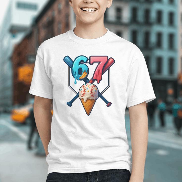 Baseball Ice Cream Drip 67 Six Seven Gen Alpha Slang Meme Graphic Youth Baseball Ice Cream Drip 67 Six Seven Gen Alpha Slang Meme Graphic Youth