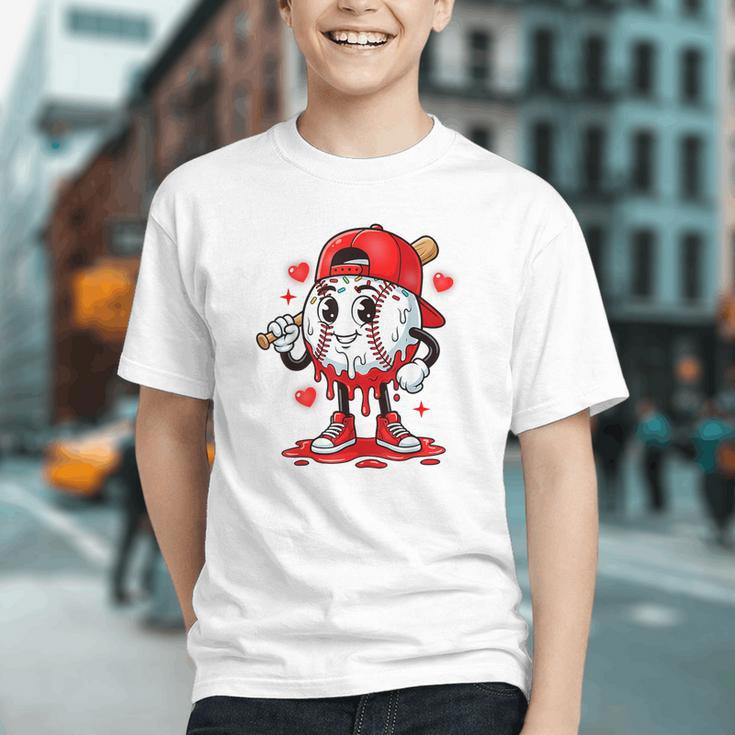 Baseball Ice Cream Valentine Dripping Game Day Men Boys Kids Graphic Youth
