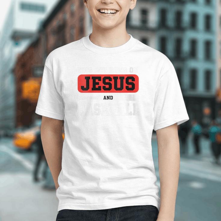 This Boy Runs On Jesus And Baseball Christian Baseball Graphic Youth