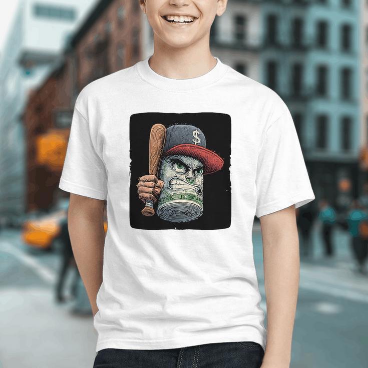 Cool Dollar Bill Guy With Cap And Baseball Costume Premium Tri-Blend Graphic Youth