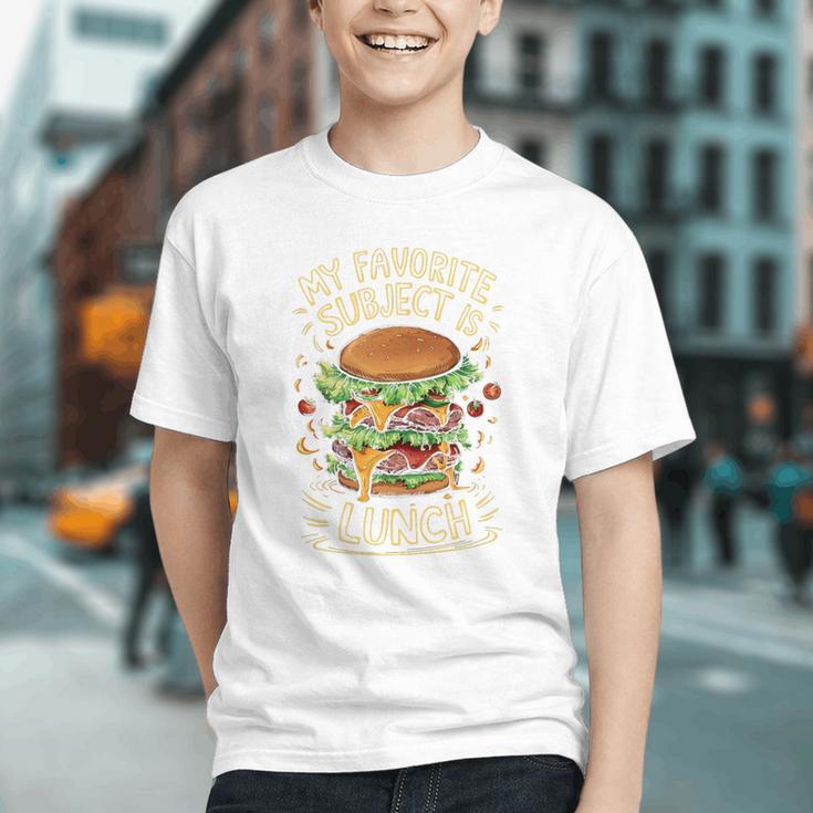 My Favorite Subject Is Lunch Hamburger Back To School Premium Tri-Blend Graphic Youth My Favorite Subject Is Lunch Hamburger Back To School Premium Tri-Blend Graphic Youth