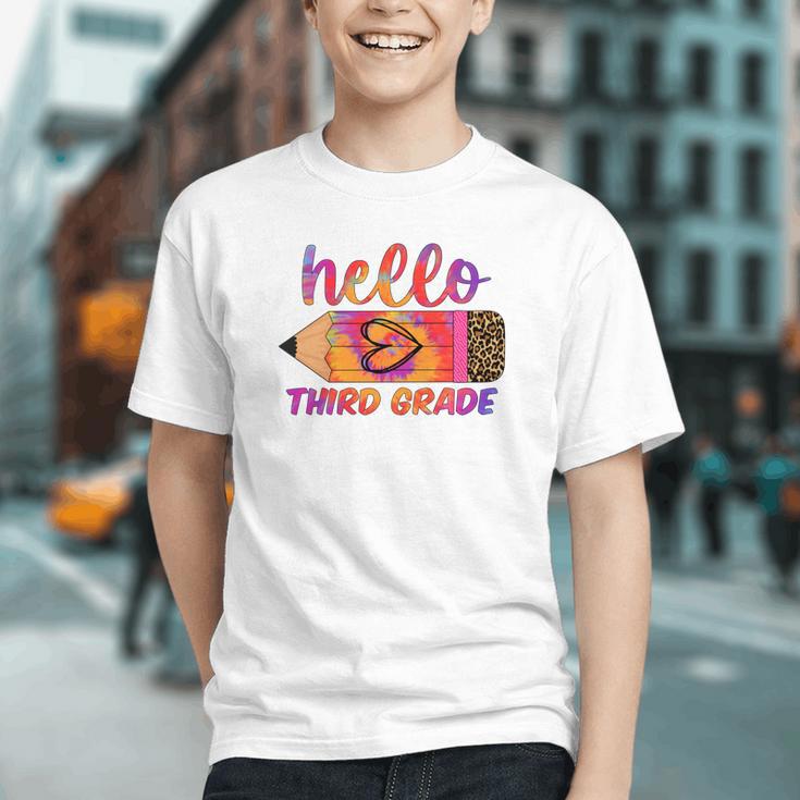 Hello Third Grade Back To School Pencil Tie Dye 3rd Grade Performance Graphic Youth Hello Third Grade Back To School Pencil Tie Dye 3rd Grade Performance Graphic Youth