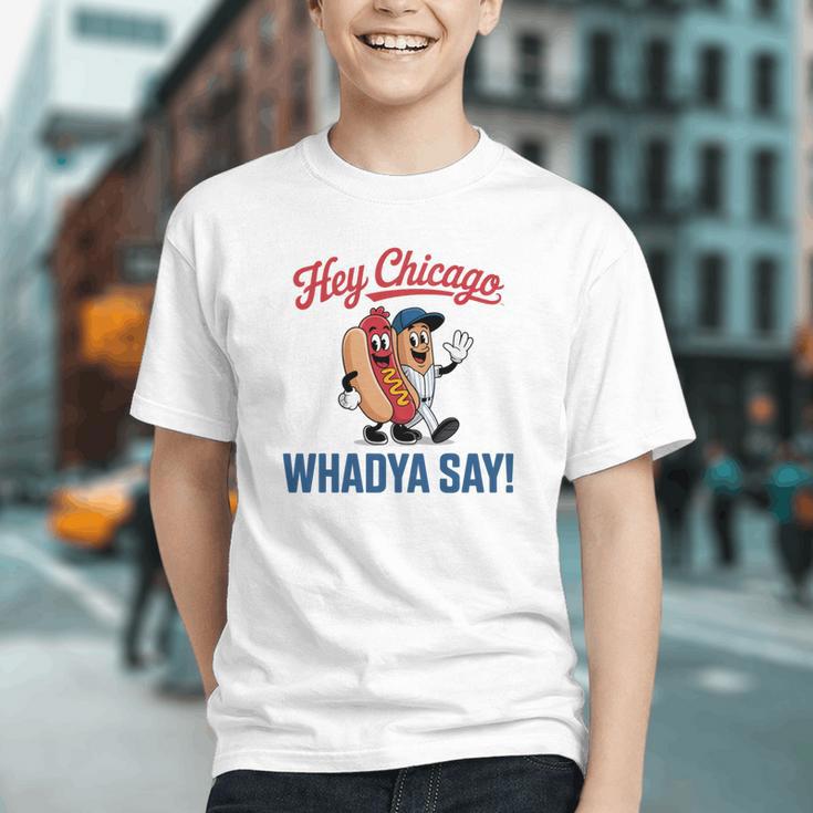 Hey Chicago Whadya Say Baseball Hot Dog Graphic Youth