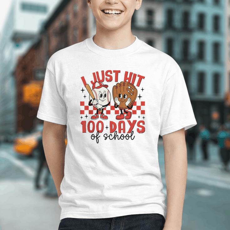 I Just Hit 100 Days Of School Baseball 100th Day Teacher Kid Graphic Youth I Just Hit 100 Days Of School Baseball 100th Day Teacher Kid Graphic Youth