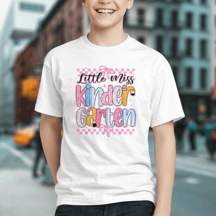 Little Miss Kindergarten Back To School Girls Coquette Bow Graphic Youth Little Miss Kindergarten Back To School Girls Coquette Bow Graphic Youth